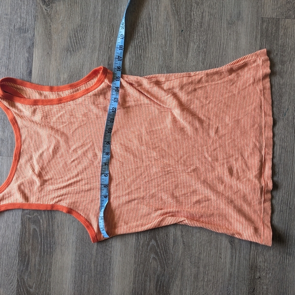 Orange and White Creamsicle Striped Uniqlo Tank Top Large - Picture 2 of 3